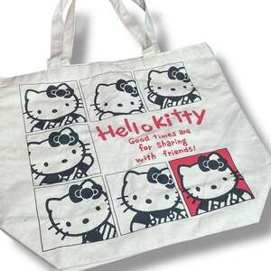 Hello Kitty Sanrio Tote Bag Canvas Good Times Sharing Friends My Melody Keroppi